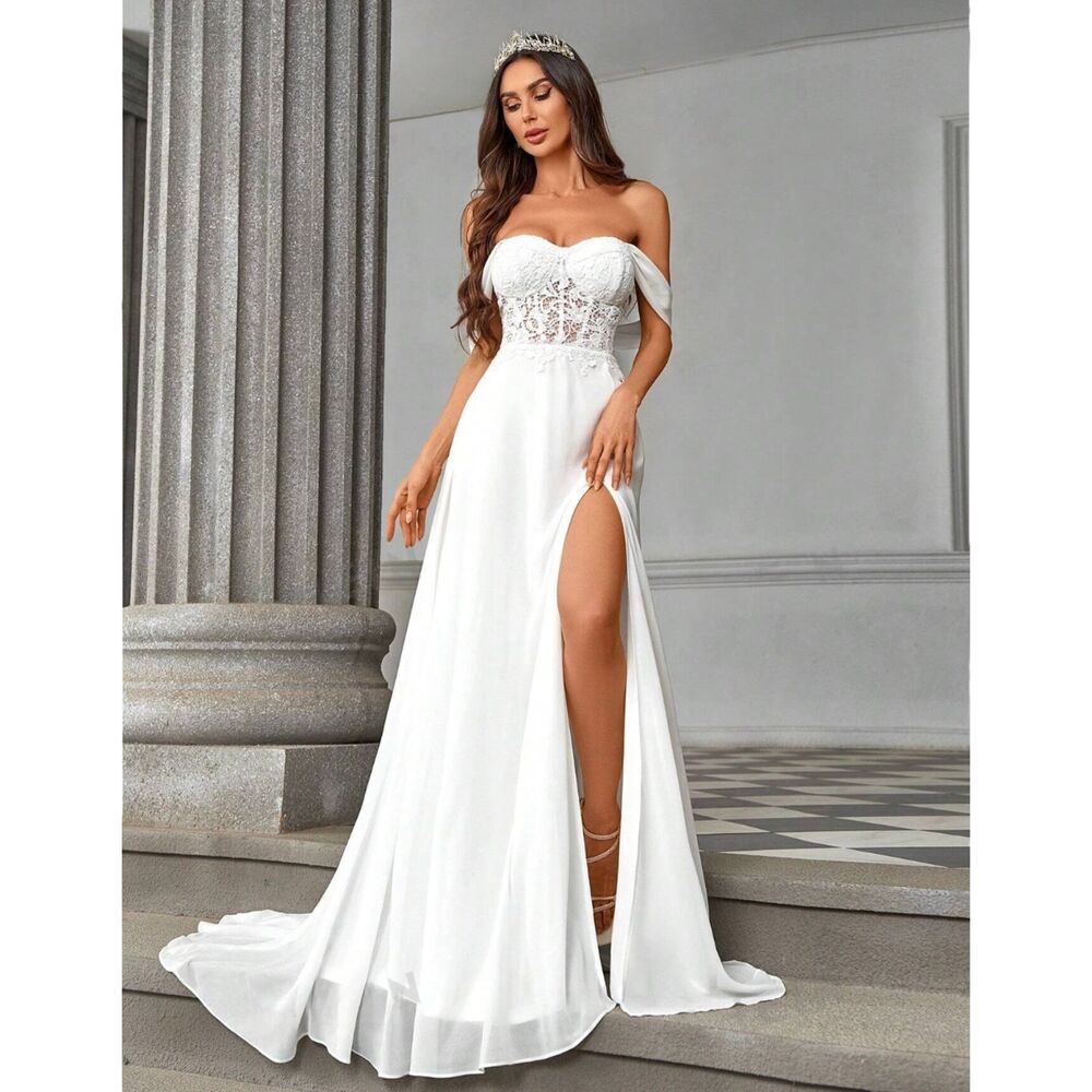 Wedding Dress NWT White Bridal Gown Off Shoulder Strapless